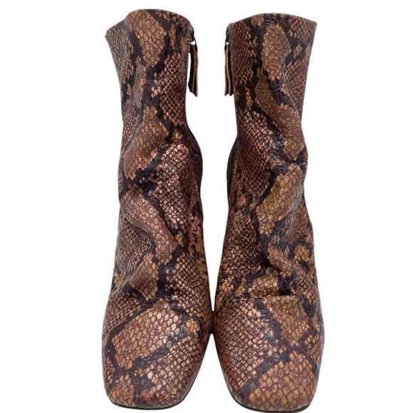 Free People Cybill Slouch Heeled Bootie Snake Print Leather EU 40 - Picture 3 of 12